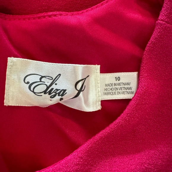 Eliza J Pink Ruffle Crepe Sheath Minidress In Berry Size 10 - Picture 10 of 10